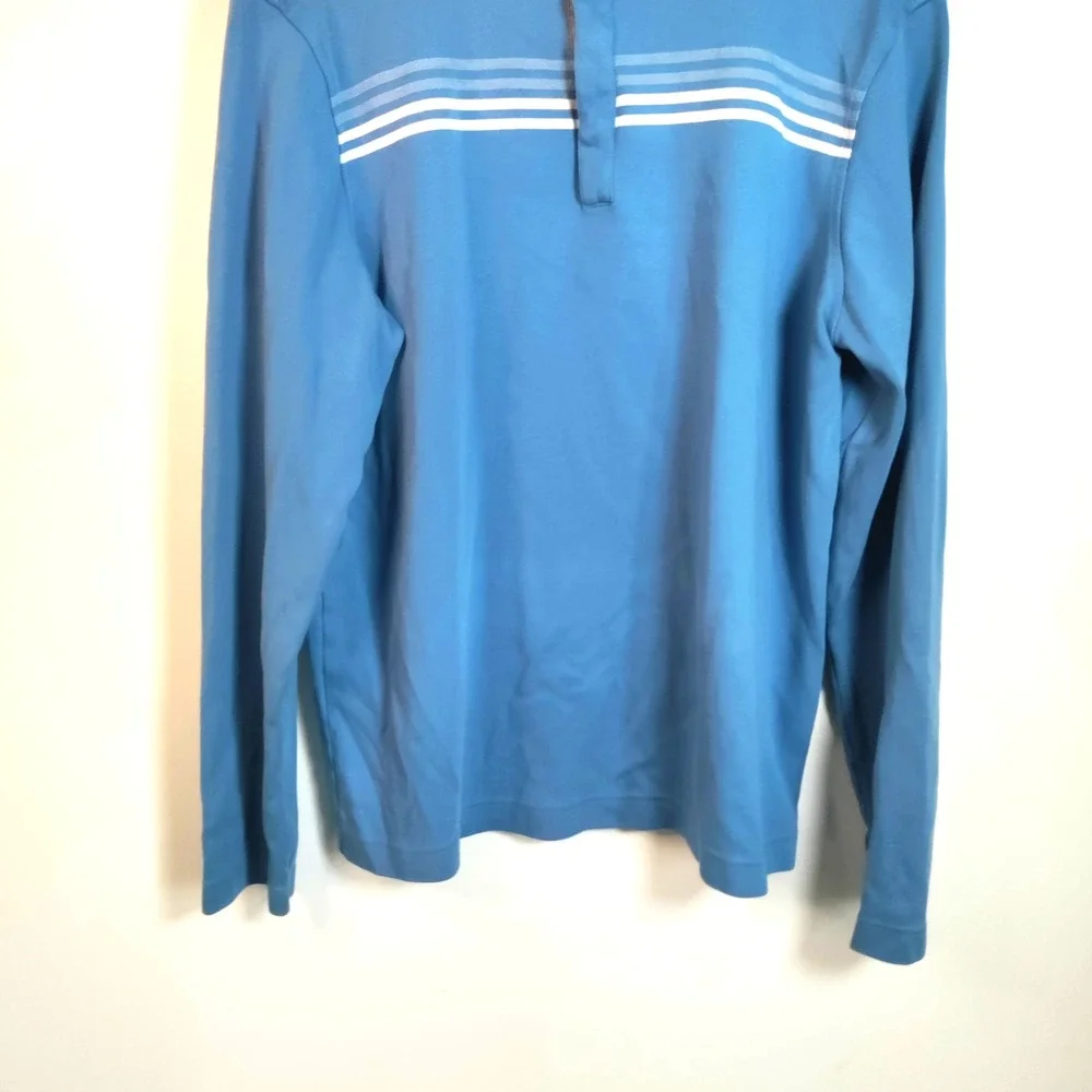 Banana Republic XL Blue 1/4 Snap Mock‎ Neck Pullover Long Sleeve Nautical Casual